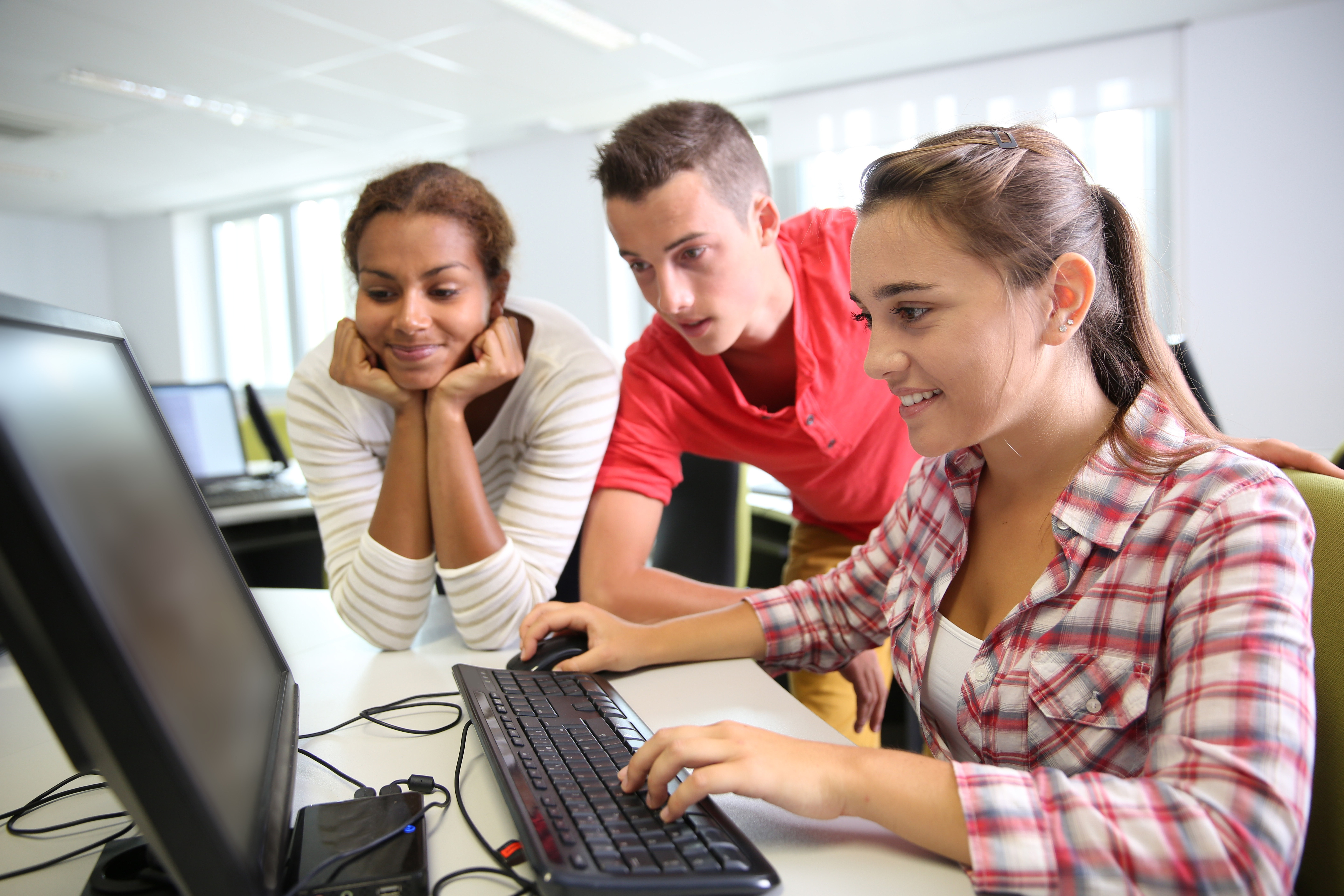 Group of students in computer’s laboratory